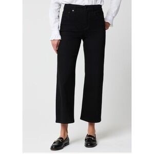 J.Crew Wide-Leg Crop Jeans Black High Rise Stretch Denim Womens 28T NWT CB373